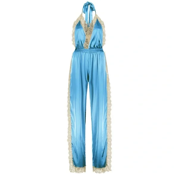 Noblesse Obligue Women's Blue Duck Egg Long Open
Leg Romper - Picture 3 of 6